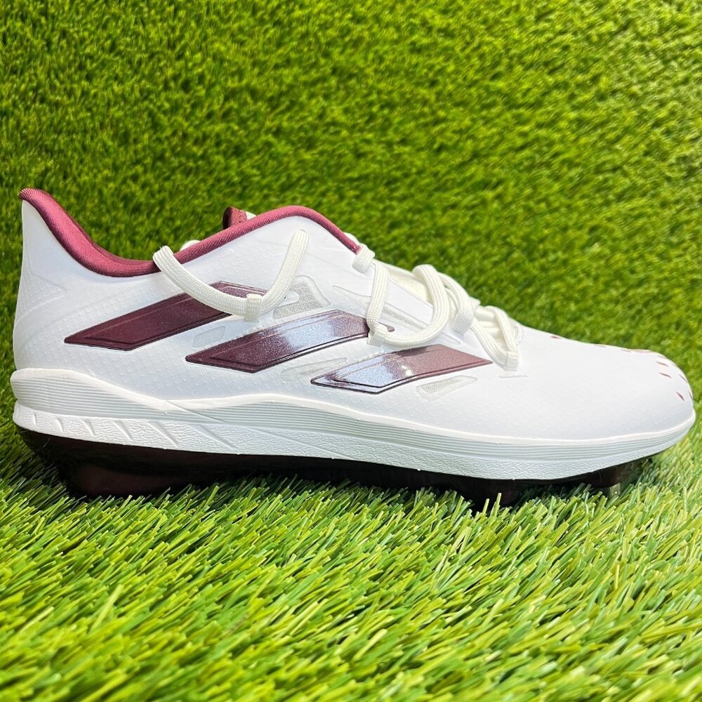 Adidas Adizero Afterburner 9 Mens Size 7.5 White‎ Maroon Running Baseball Cleats